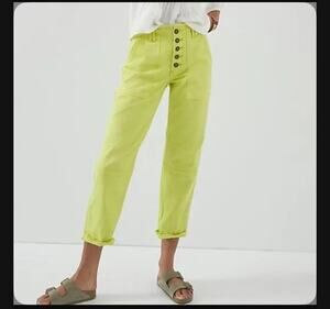 Anthropologie Pilcro Wandered Light Pink Button Fly Slim Jeans Women’s 26 READ